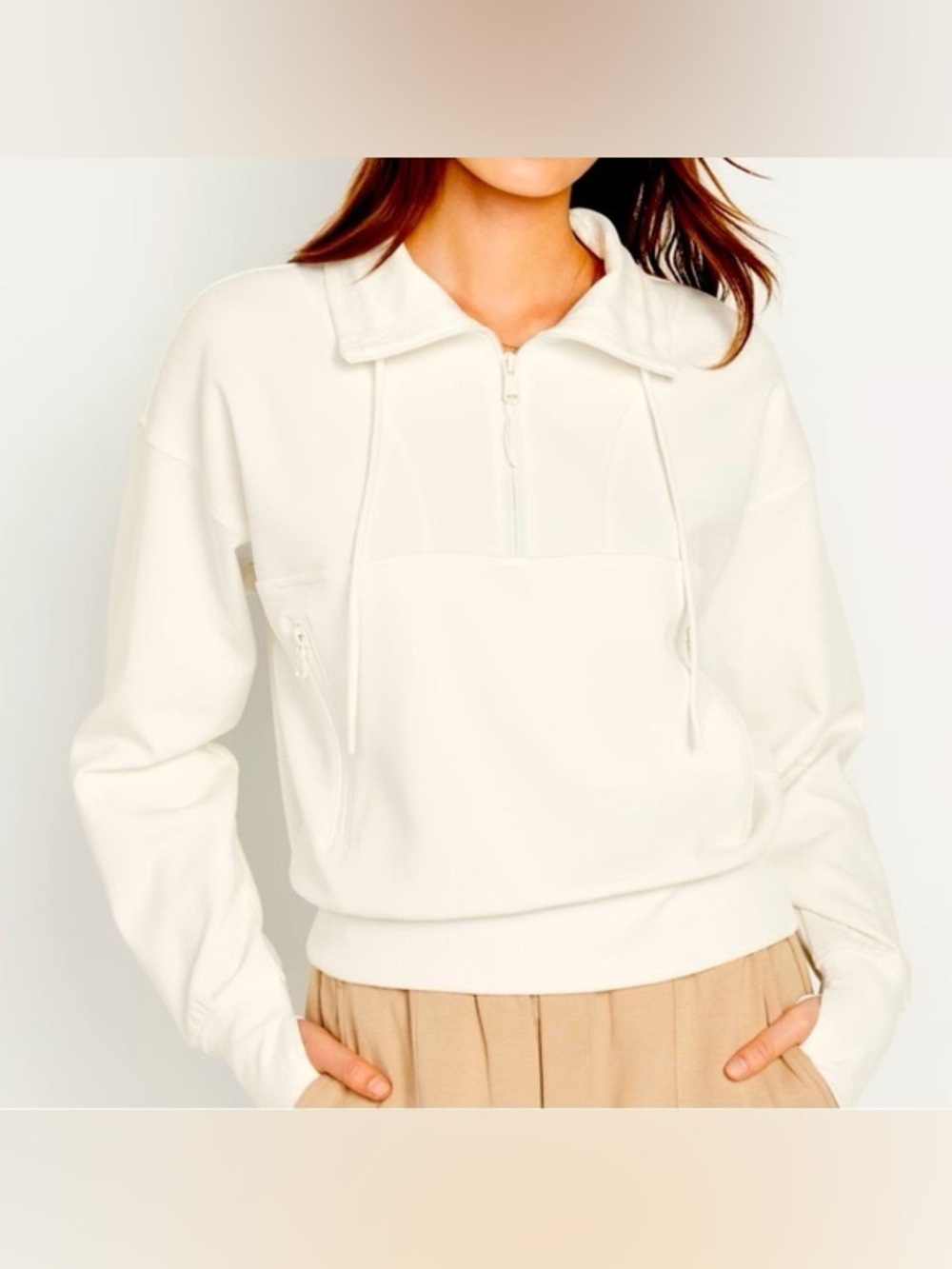 Old Navy White‎ Dynamic Fleece Pullover